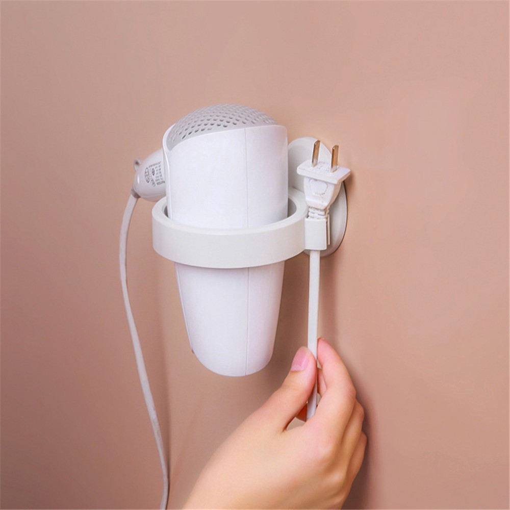 No Punching Hollow Round Strong Hair Dryer Rack Bathroom Wall Organization Frame