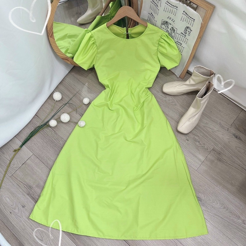 ĐẦM MIDI TRẮNG CUTOUT LƯNG RÚT DÂY | BigBuy360 - bigbuy360.vn