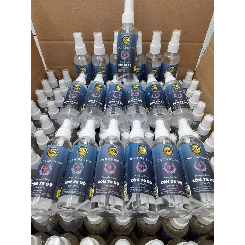 Cồn xịt khuẩn ASO chai 100ml bỏ túi tiện lợi