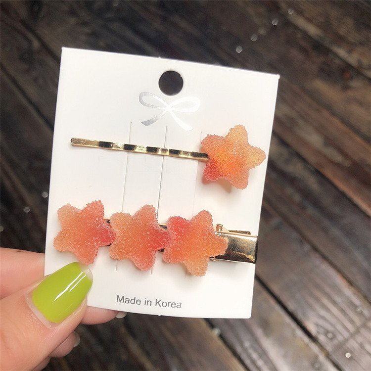 [FREESHIP] Kẹp tóc kẹo dẻo hình trái tim ngôi sao đáng yêu, kẹp tóc phụ kiện xinh xắn phiên bản Hàn Quốc