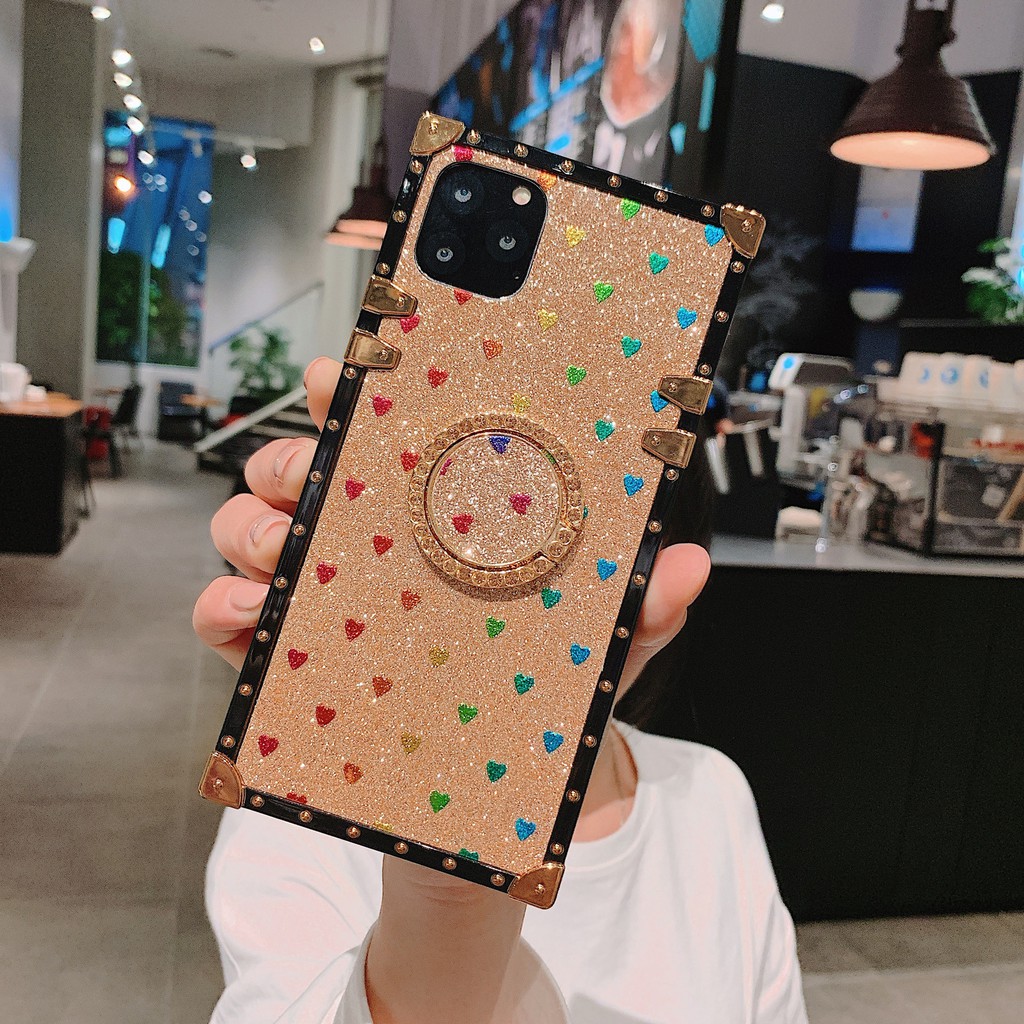 Ốp Điện Thoại Viền Vuông Kim Tuyến Hình Trái Tim Cho Iphone 6 6s 6plus 6splus 7 8 7plus 8plus X Xs Xr Xsmax 11 11pro 11pro Max | BigBuy360 - bigbuy360.vn