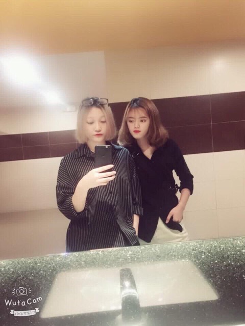 Áo Sơ mi oversize tay dài trắng / đen không túi.