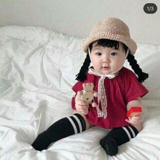 Nón len tóc giả mái thưa Hàn Quốc
