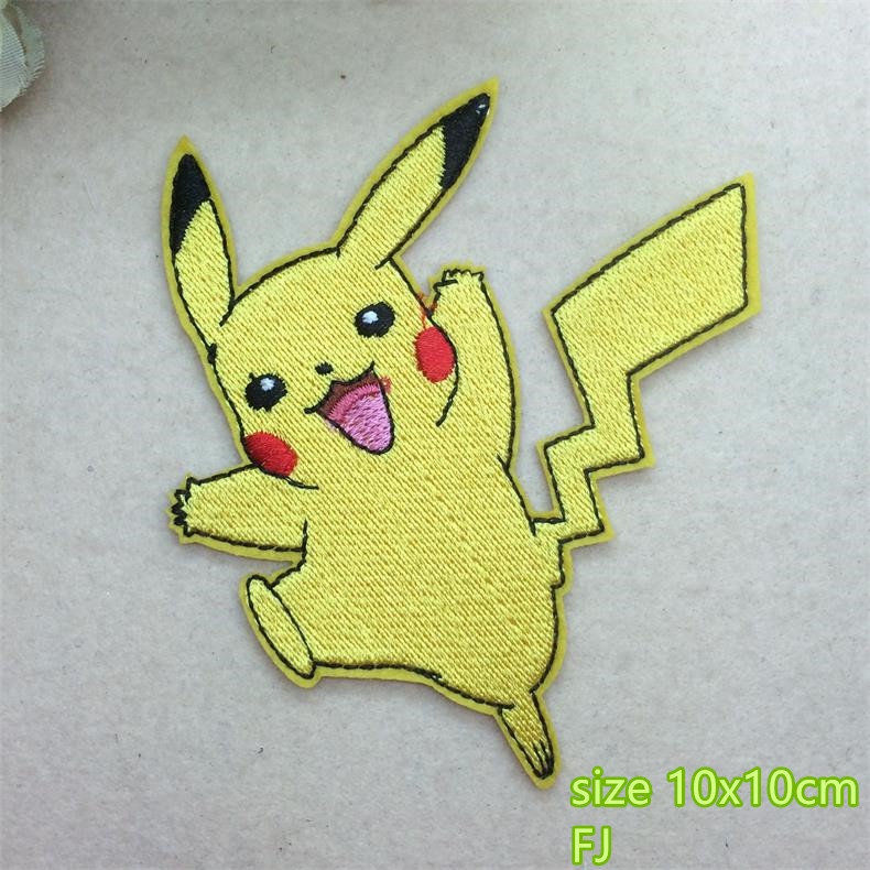 Miếng Dán Ủi Quần Áo Thêu Hình Pokemon Pikachu diy
