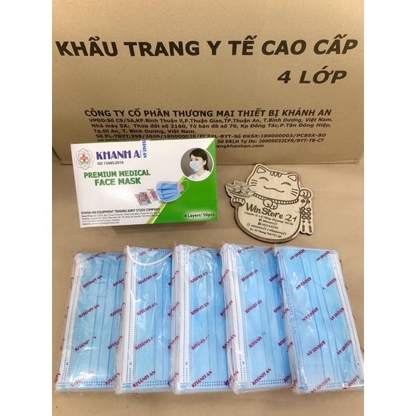 Khẩu Trang Y Tế Cao Cấp 4 lớp Kháng Khuẩn Khánh An.