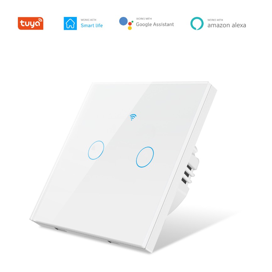 Công tắc thông minh Wifi mặt vuông 1, 2, 3 NÚT (App Tuya, SmartLife),Công tắc cảm  ứng mặt vuông -HÌNH THẬT GIAO NGAY