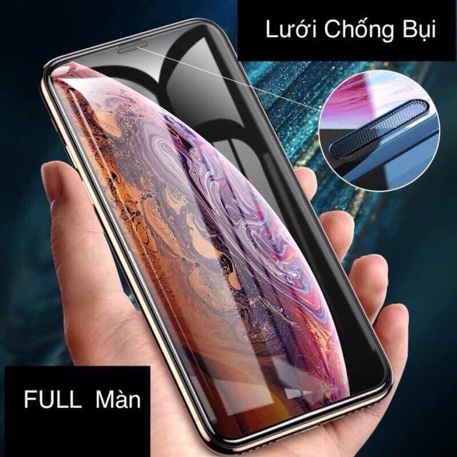 [Chống Mẻ cạnh] Kính Cường Lực IPhone Chống Bụi Màn Loa Bóng Full Màn Đủ Các Dòng