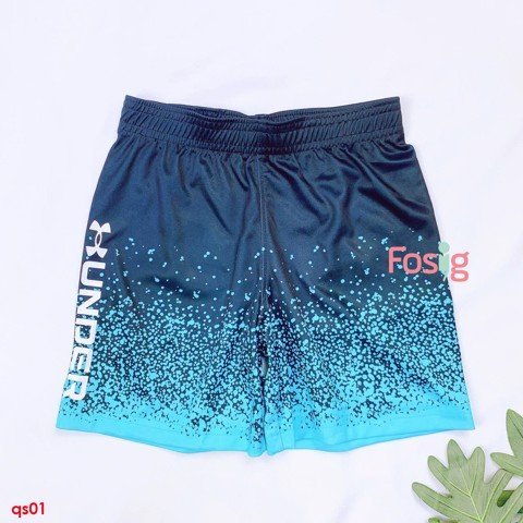 [13-22kg] Quần Short Thun Sport Bé Trai Under - Đen Xanh Ngọc