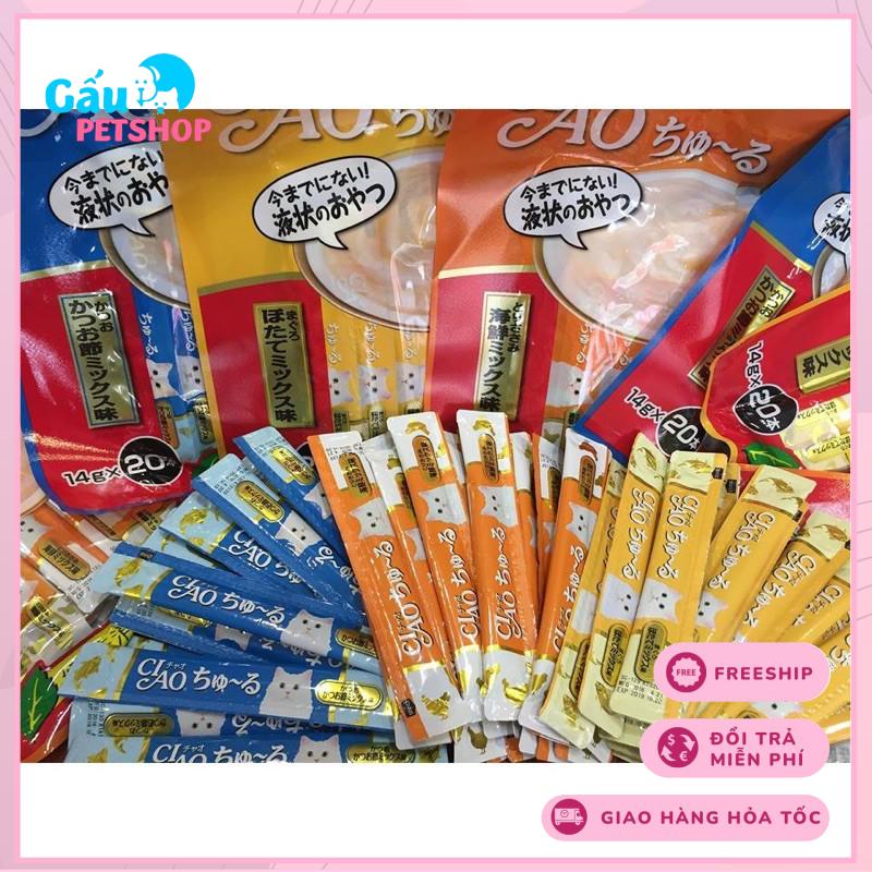 Gói 4 thanh súp thưởng ciao churu HÀNG THÁI cho mèo 14g