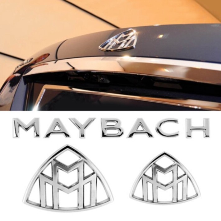 Sản Phẩm Logo biểu tượng Maybach Inox cao cấp dán sau xe G80706 .