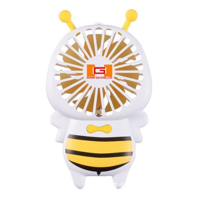 Quạt mini cầm tay sạc điện USB dáng Ong nhỏ có đèn led tự chuyển màu sử dụng 2 tiếng