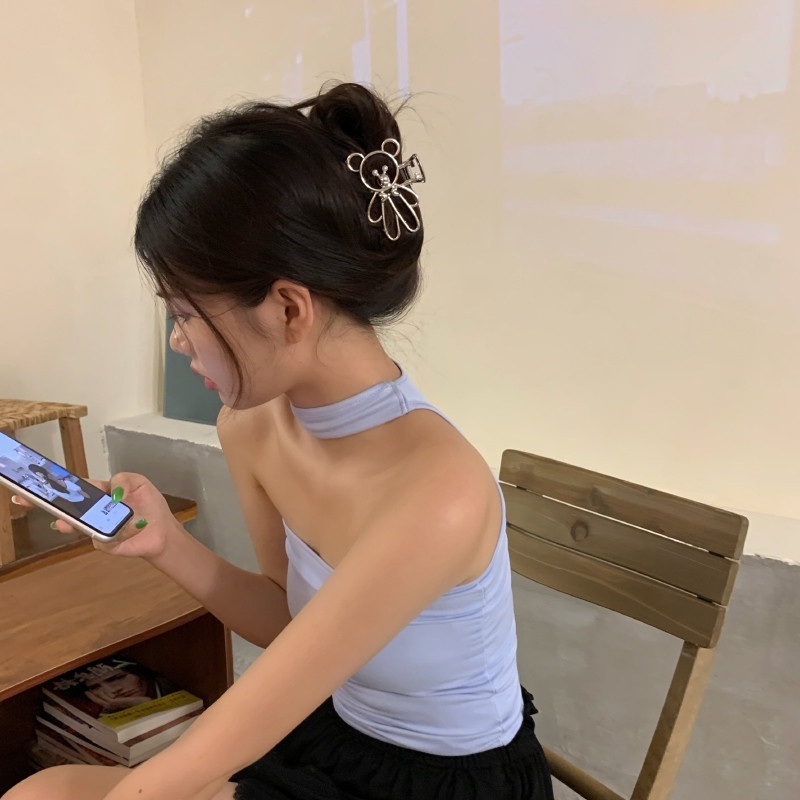 Kẹp Tóc Kim Loại Hình Gấu / Cá Mập Cỡ Lớn Thời Trang Mùa Hè Cho Nữ
