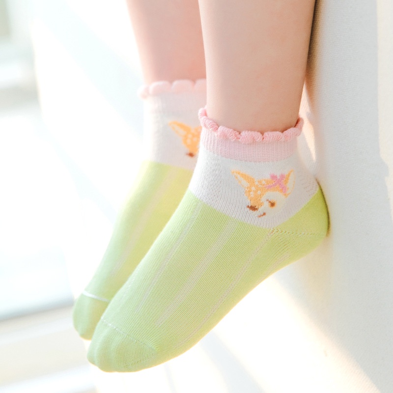 Bộ 5 Đôi Vớ Cotton Họa Tiết Hoạt Hình Cho Bé Gái 1-12 Tuổi