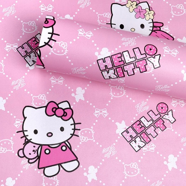 Giấy dán tường helokitty nhiều mẫu,có sẵn keo khổ rộng 45cm dài 10 mét