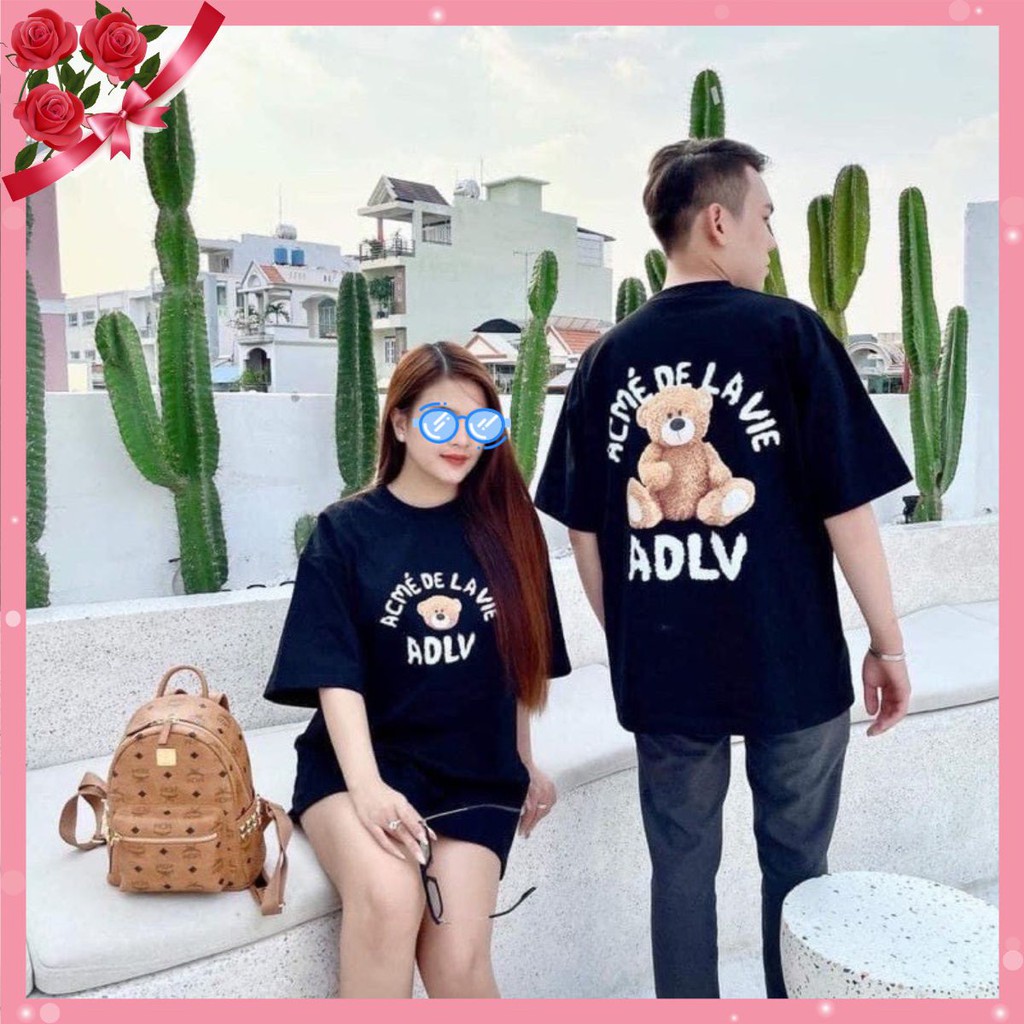 Áo thun Áo phông gấu ADLV tay lỡ phông Unisex nam nữ Cotton oversize form rộng Oversize co dãn 4 chiều MH005 | BigBuy360 - bigbuy360.vn