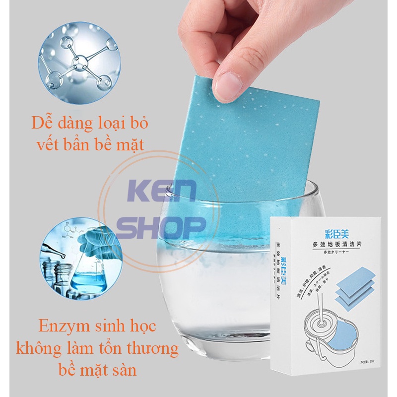Một hộp- 30miếng xà bông nén tự tan trong nước làm sạch sàn hiệu quả
