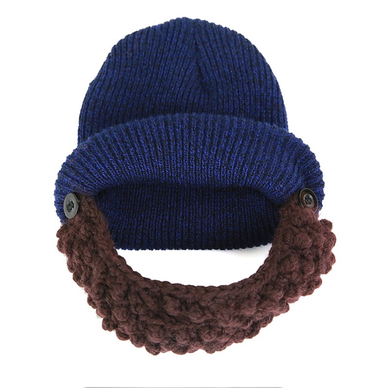 Mũ Dệt Kim Giữ Ấm Mùa Đông Hình Râu Trượt Tuyết Vui Nhộn