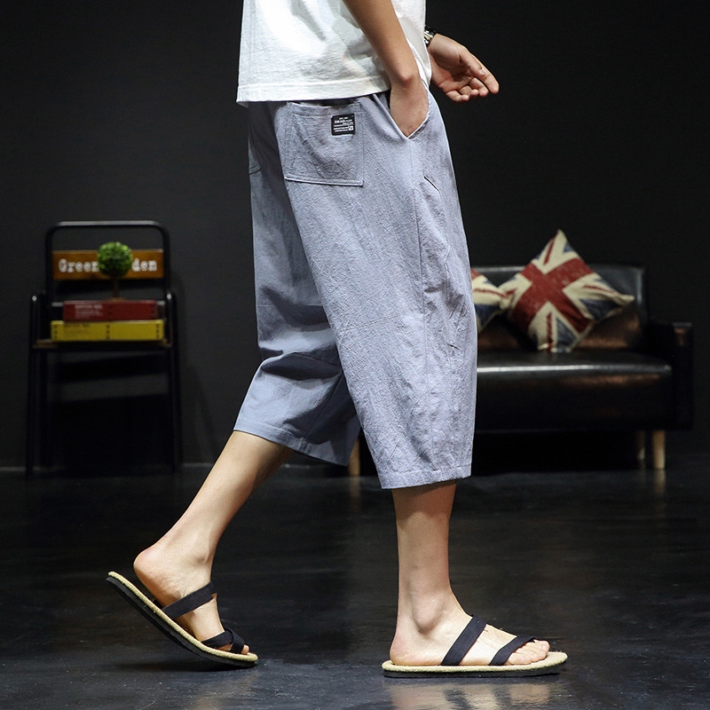 Quần Jogger Vải Lanh Dáng Rộng Plus Size M-5XL