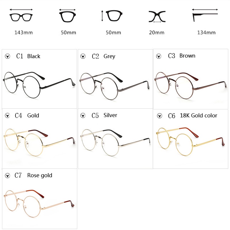 RUISIMO Mắt Kính Gọng Tròn Phong Cách Harry Potter Cho Nam Và Nữ