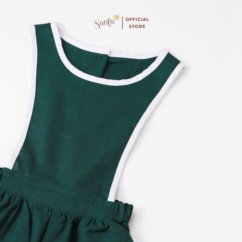 Quần Yếm Lửng Linen Phong Cách Vintage Hàn Quốc - OLWEN OVERALLS - PAL001 &amp; PAL002 - SAOLA KIDS CLOTHING