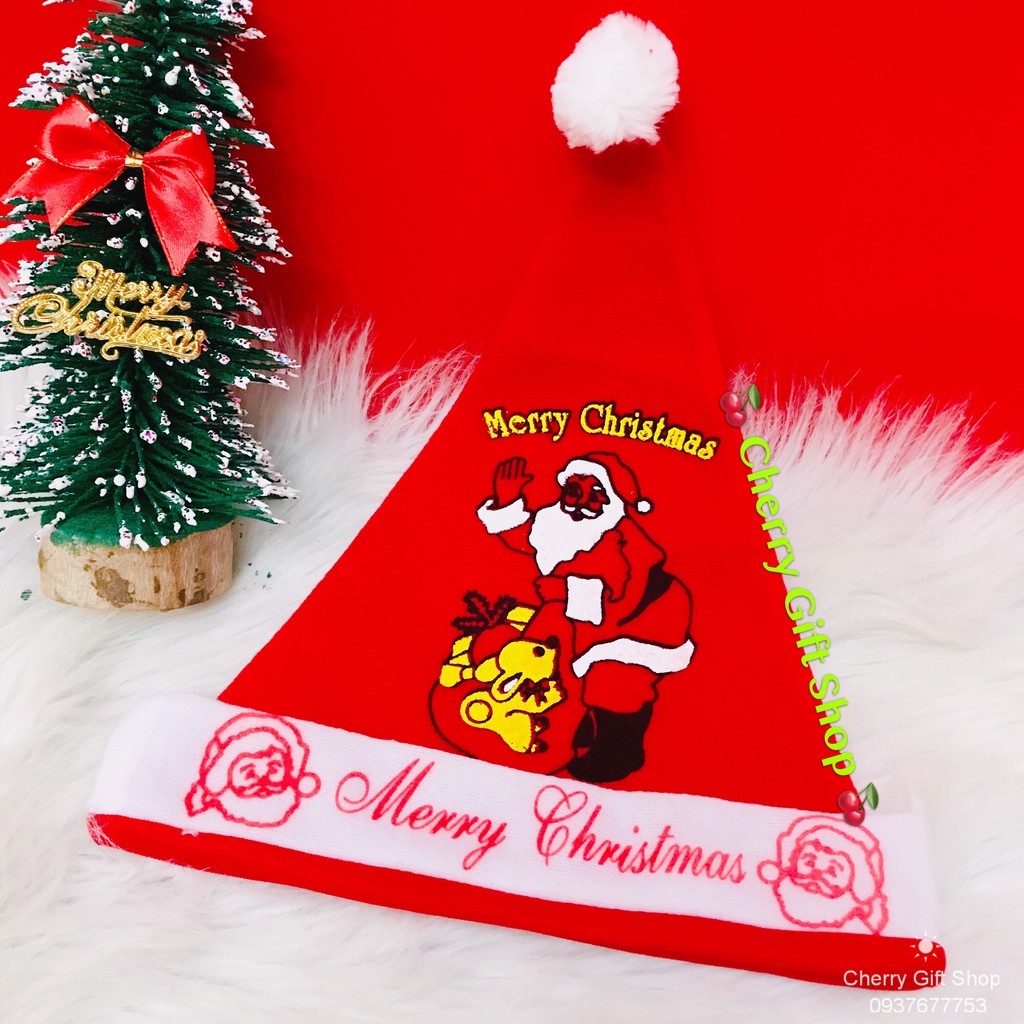 Nón Noel Vải Nhung Nón Noel Cho Bé - Ảnh Shop Chụp