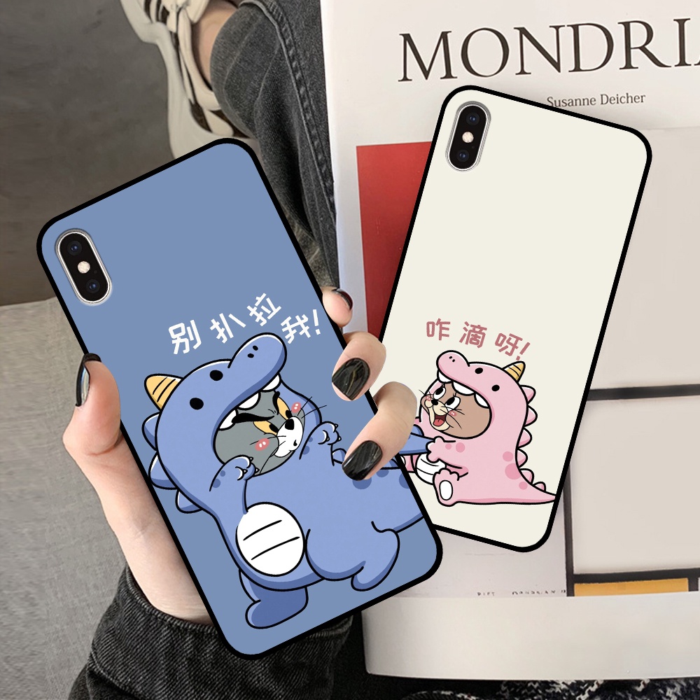 Ốp iphone X Xs XR Xsmax 11 11 Pro Max in hình cặp đôi doremon, hổ, khủng long dễ thương