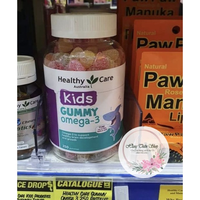 (Đủ bill) Kẹo dẻo Omega 3 cho bé Healthy Care Kids Gummy Omega 3 _ 250 viên