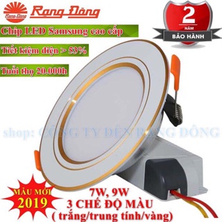 Đèn led âm trần rạng đông 7w đổi màu