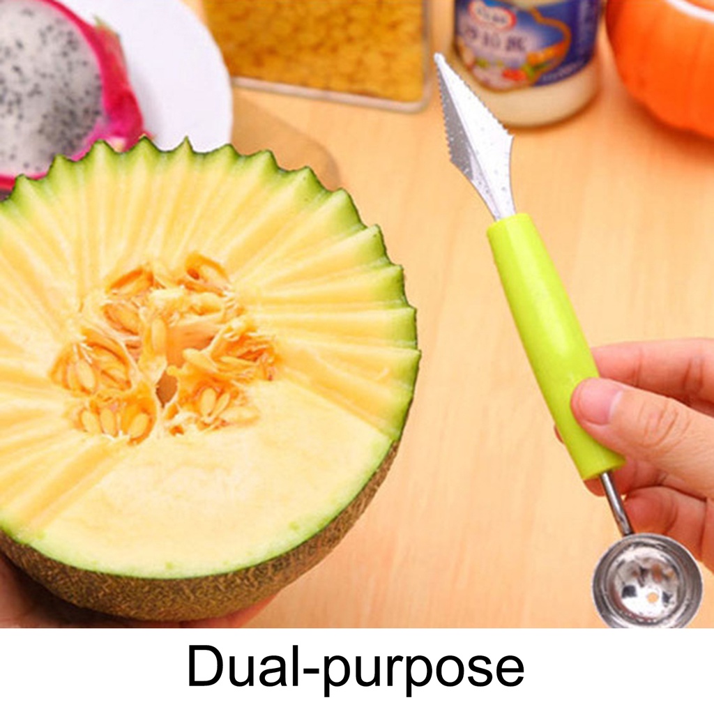 🅢🅗Muỗng Múc Dưa Hấu Hai Đầu Thiết Kế Răng Cưa Tiết Kiệm Sức Lực