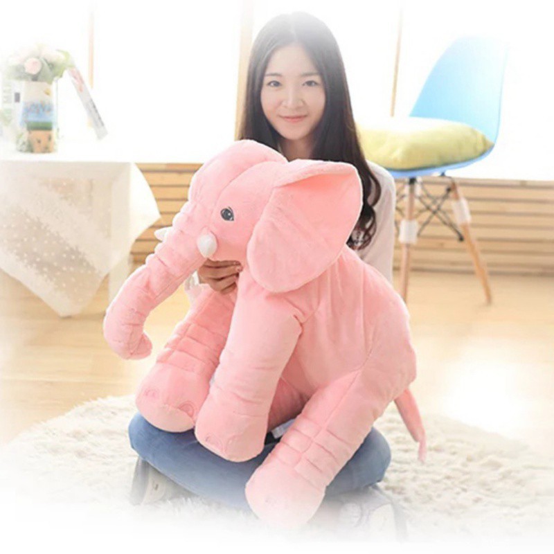 Cute Cartoon Elephant Plush Pillow Fluffy Sleeping Hold Cushion Birthday Gift For Children