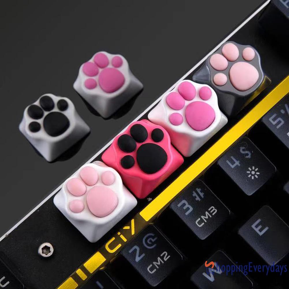 【sv】 3D Silicone Cat Paw Pad Aluminum Alloy Base Keycap for Mechanical Keyboards