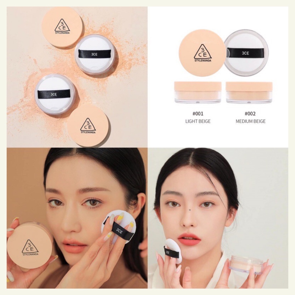 Phấn phủ bột  3CE Natural Finish Loose Powder phấn phủ kiềm dầu  20g