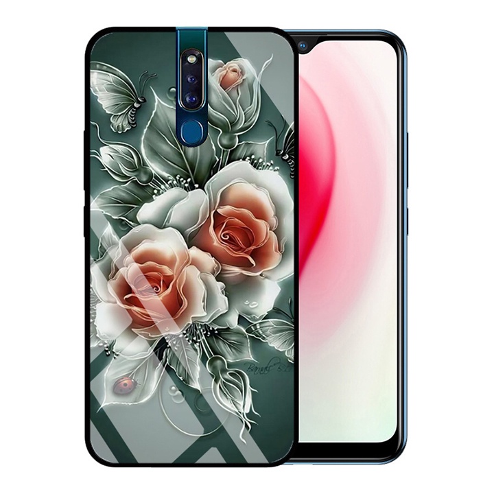 &quot;Ốp lưng Oppo F11 Pro &quot; Mặt kính 3D sang trọng_Không Nhòe, Không Phai Hình ( Tim shop )