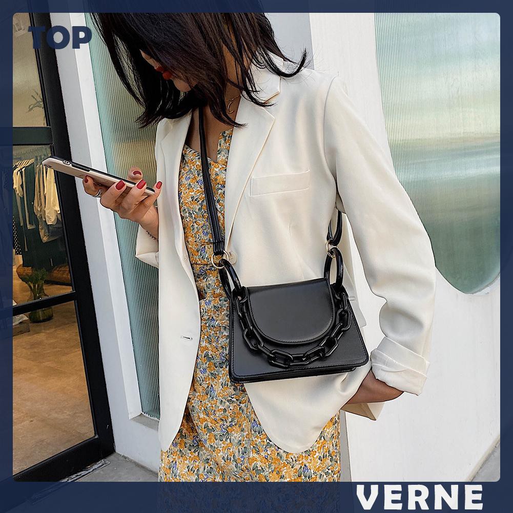 Túi Xách Da Pu Màu Trơn Thời Trang Cho Nữ