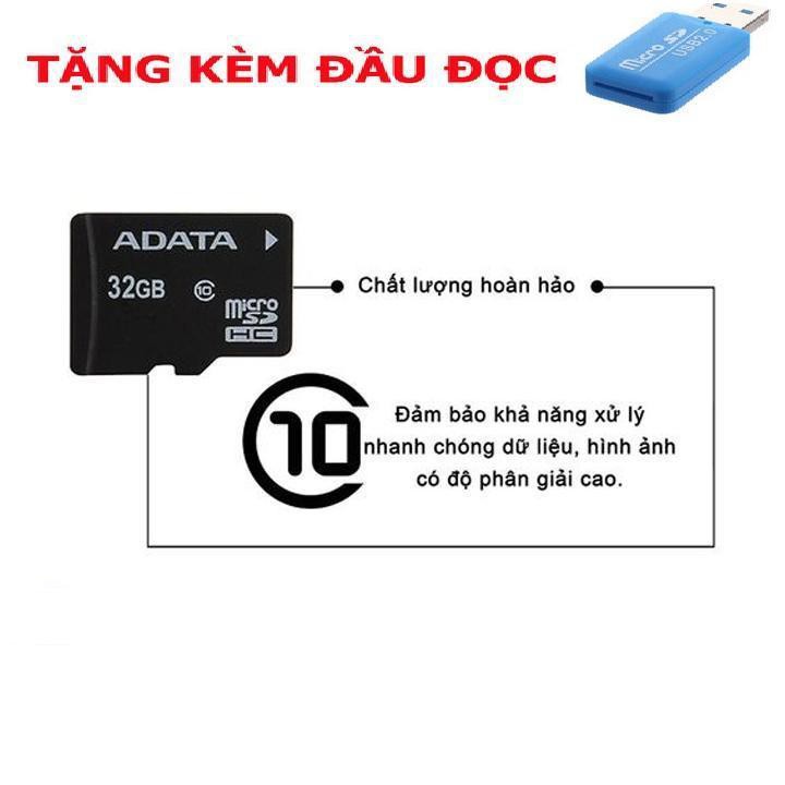 [Mã ELFLASH5 giảm 20K đơn 50K] Thẻ Nhớ Micro SDHC 32Gb - Miễn Phí Đầu Đọc Thẻ Cao Cấp