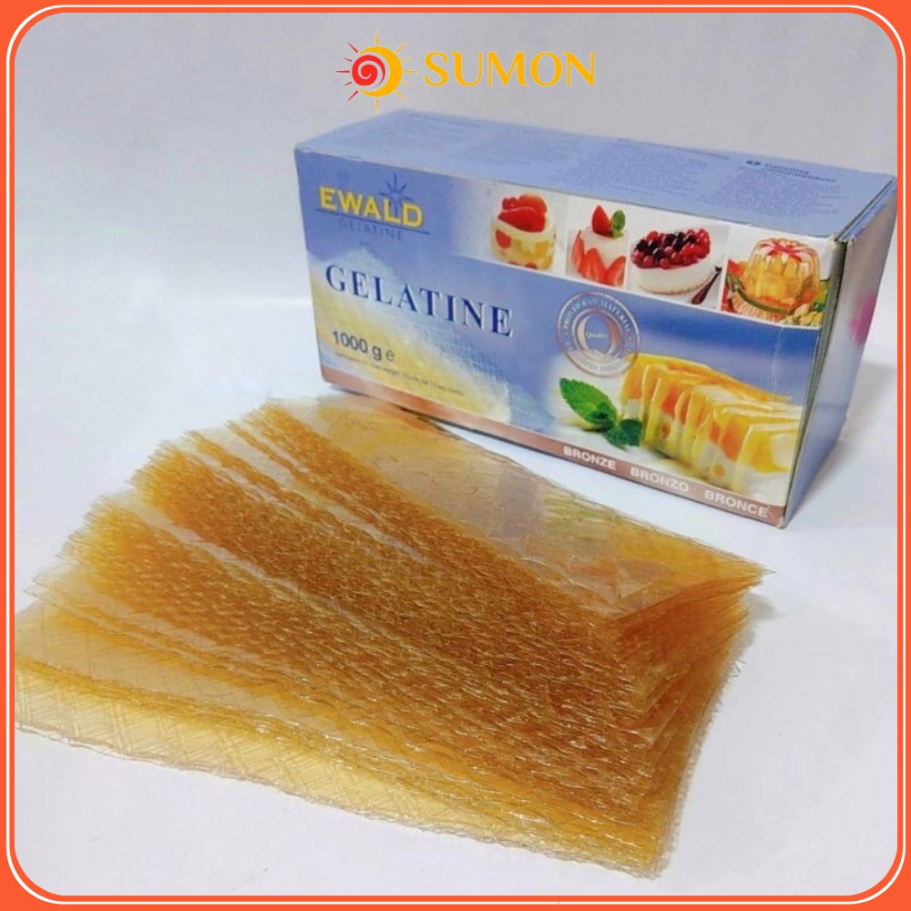 [Mã GROSALE55 giảm 8% đơn 500K] Lá Gelatin Đức SUMON gelatin bột gelatin hữu cơ 5 lá nhập khẩu chính hãng MS38