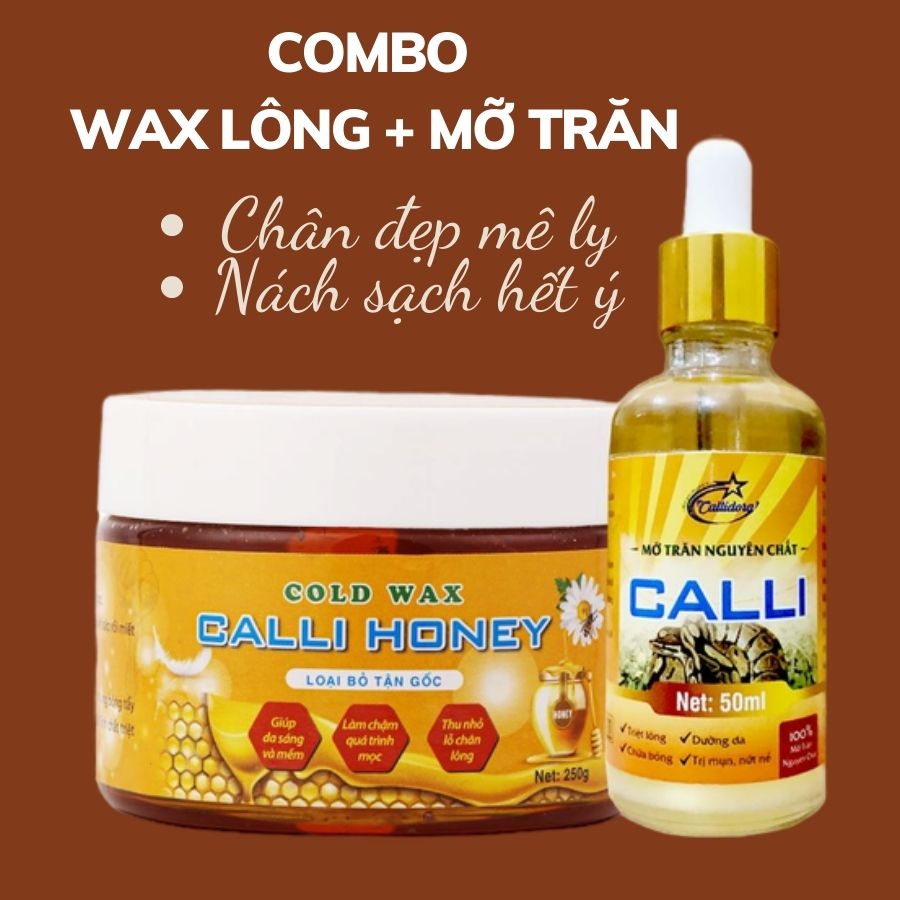 Wax triệt tẩy lông tận gốc an toàn Calli Honey được tất cả các vùng hiệu quả - CWL