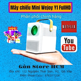 [HCM] Máy chiếu mini WEJOY Y1 đầu ra chuẩn FULL HD 1080p -màn ảnh 100inch kết nối không dây ĐT và Laptop