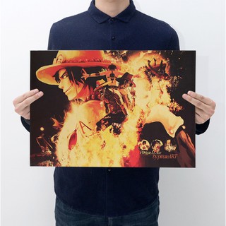 Poster Ace hỏa quyền One Piece đảo hải tặc