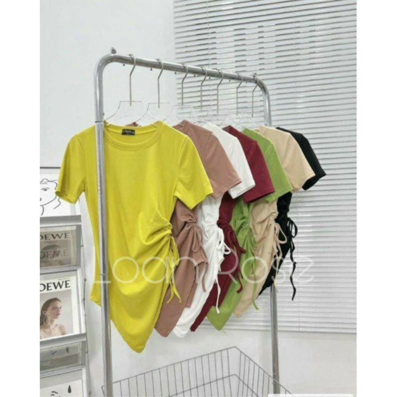 Áo thun vạt nhọn Dây rút kiểu 1 bên (TV2&amp;A15) Siêu Hot