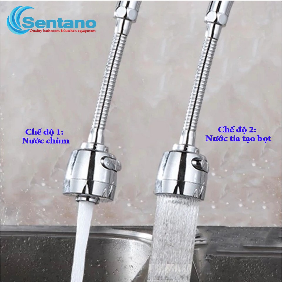 Đầu gắn vòi rửa chén VTA-02  CHỐNG VĂNG NƯỚC kết hợp thân vòi xoay linh hoạt 360 tiện lợi với 2 chế độ nước