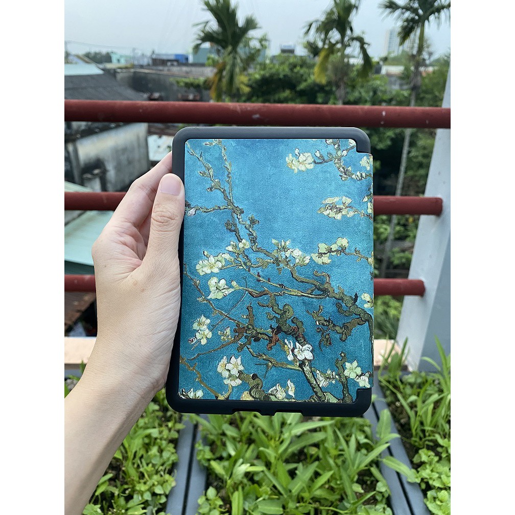 Cover ốp lưng dẻo hình hoa mai cho kindle paperwhite gen 3 và gen 4