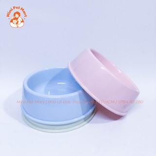 Khay ăn đơn cho chó mèo bằng nhựa màu pastel