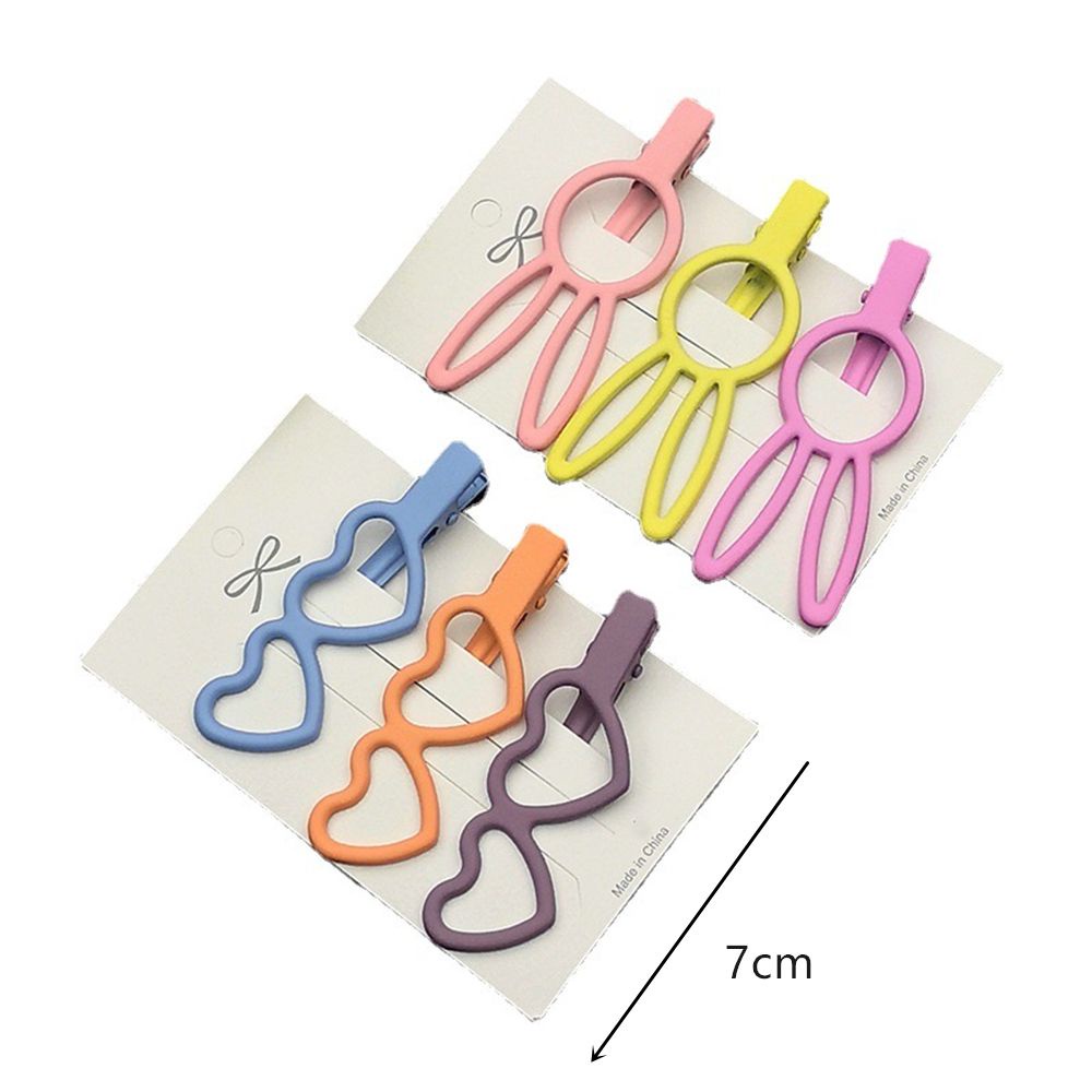 Set 3 kẹp tóc MIHAN1 nhiều màu sắc thiết kế hình học dễ thương