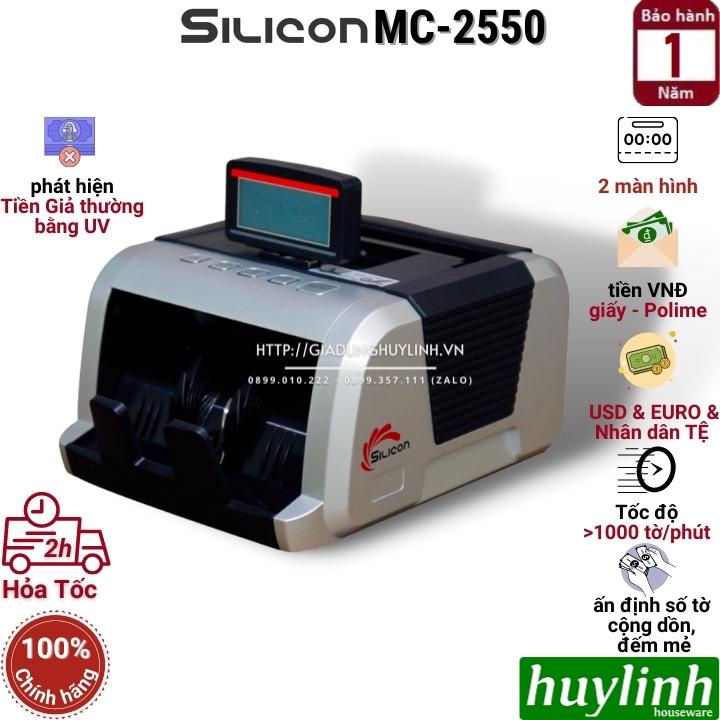 Máy đếm tiền Silicon MC-2550 - phát hiện tiền giả thông thường