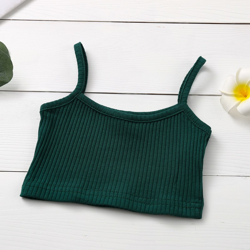 Bộ Áo Sát Nách + Quần Ngắn Thiết Kế Sọc Xinh Xắn Cho Bé Gái