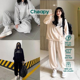 Set bộ đồ nỉ bông áo sweater COSMOS form rông phối quần jogger cạp chun freesize nam nữ mặc đôi ulzzang hàn quốc C555