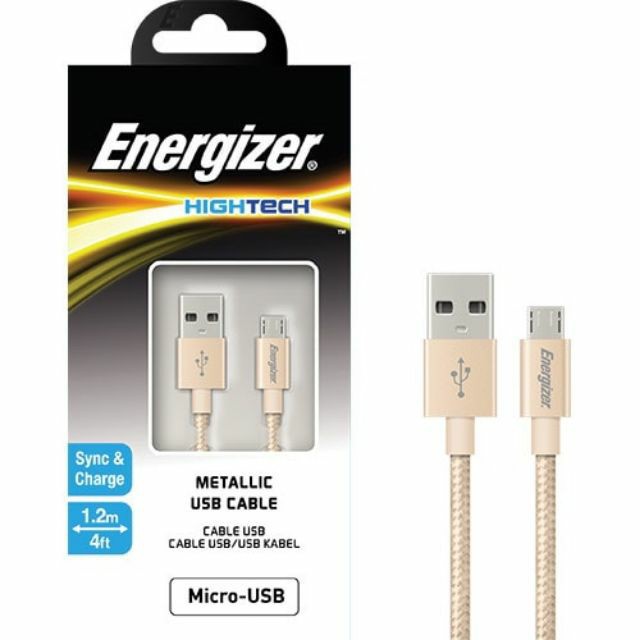 Cáp Sạc chính hãng Energizer Micro USB Metallic 1.2m _ Điện gia dụng Hoàng Kim