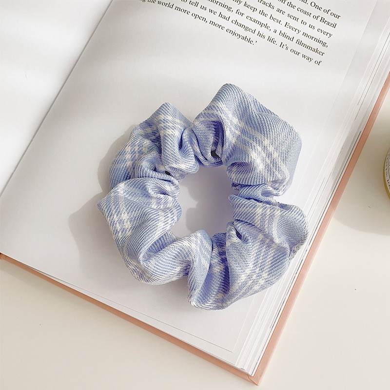Dây buộc tóc Scrunchies họa tiết kẻ caro phong cách Hàn Quốc nhẹ nhàng cực xinh xắn - S01