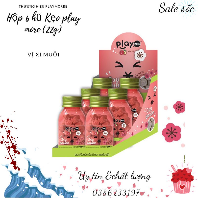 Kẹo Thái Lan _Hộp kẹo Playmore vị xí muội hũ 22g